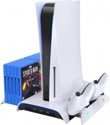 Station de refroidissement et chargeur pour PS5 KIWI HOME PB01 blanche
