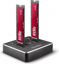 Station d’accueil de bureau AXAGON pour clonage double de disques NVMe USB-C