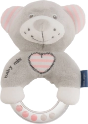 Hochet en peluche pour enfants BABY MIX ourson rose
