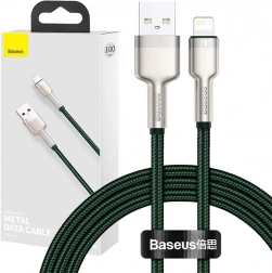 Câble USB Lightning BASEUS Cafule 1 m, 2,4 A – vert