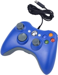 Kx13b manette pour PC double choc style Xbox bleu