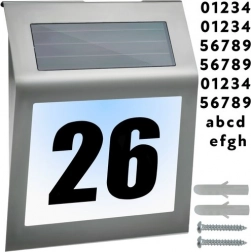 Numéro de maison lumineux à énergie solaire