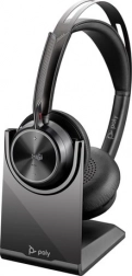 Poly Voyager Focus 2 – casque sans fil avec station de charge, certification Microsoft Teams, USB‑C + adaptateur USB‑A
