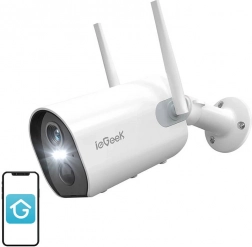 Caméra Wi‑Fi extérieure sans fil ieGeek ZS‑GX2S blanche 2K, batterie 5200 mAh