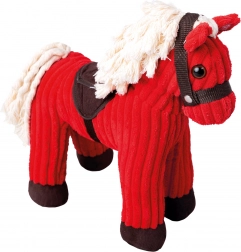 Bino Cheval en peluche avec sons Rouge