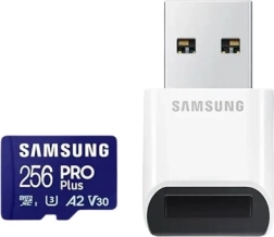 Carte mémoire Samsung PRO Plus microSDXC 256 Go U3 A2 V30 avec lecteur USB