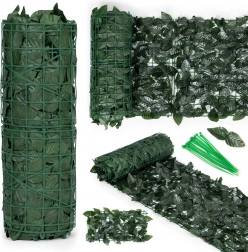 Haie artificielle 300 × 50 cm, brise-vue de balcon vert foncé à effet camouflage