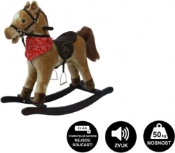 Cheval à bascule en peluche à piles avec sons et mouvements – Marron