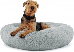 Panier universel en peluche pour chiens et chats, 80 cm - gris clair