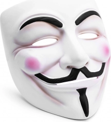 Masque Guy Fawkes ANONYMOUS V pour Vendetta, blanc