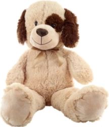 Chien en peluche beige 90 cm