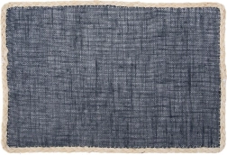 Set de table rectangulaire 45 × 30 cm, bleu foncé avec bordure beige