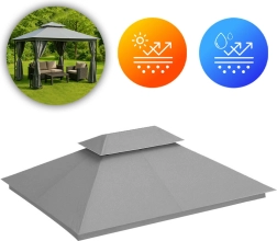 Toit de rechange pour tonnelle de jardin 3x4 m gris MultiGarden