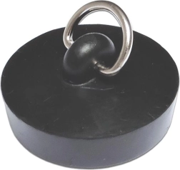 Bouchon d’évier en caoutchouc 46 mm avec demi-anneau, noir