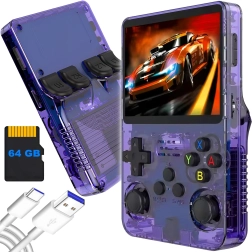 Console rétro portable RENEW FORCE R36S 64 Go ArkOS 2.0, violette