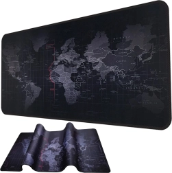 Grand tapis de souris de jeu et de bureau avec carte du monde 90 × 40 cm