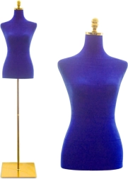 Mannequin de couture féminin BITUXX, velours grenat, hauteur 170–185 cm