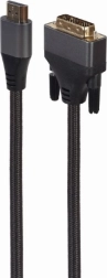 Câble HDMI vers DVI avec tressage 1,8m connecteurs dorés