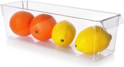 Organisateur de réfrigérateur 36 × 10,5 × 10 cm – boîte en plastique transparente avec poignées