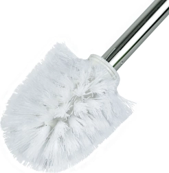 Brosse WC blanche avec manche chromé
