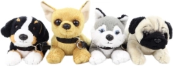 Chiot en peluche avec laisse 17 cm