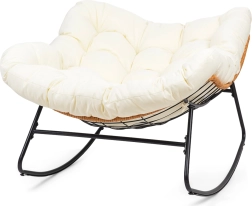 Fauteuil à bascule XL de style scandinave – beige