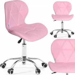 Chaise de bureau pivotante rose Bauerkraft en cuir écologique pour enfants