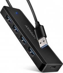 AXAGON HUE-C1A hub USB de voyage 4 ports 5 Gb/s avec alimentation USB‑C