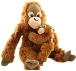 Orang-outan en peluche avec bébé