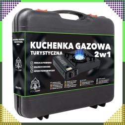 Réchaud à gaz de camping portable 2-en-1 avec mallette