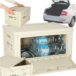 Boîte de rangement de camping 25L gris clair