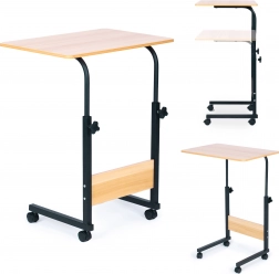 Table mobile pour ordinateur portable avec roulettes - brun ModernHome