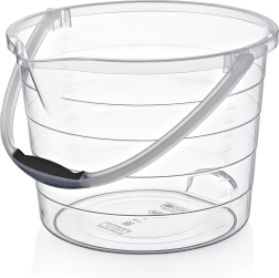 Seau en plastique transparent 10 L avec graduations et bec verseur