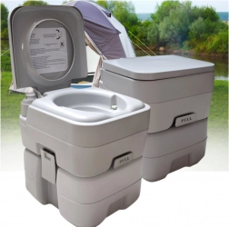 Toilette portable de camping 20 L avec chasse d’eau pour camping, caravane et jardin