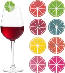 Marque-verres en silicone pour verres et gobelets, 8 pcs