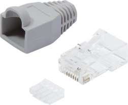 Connecteurs RJ45 CAT.6 avec protection, gris, paquet de 100 pièces