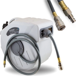Enrouleur automatique pneumatique de tuyau 15 m avec raccord rapide 1/4" pour compresseur