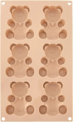 Moule en silicone pour biscuits et muffins oursons 30 × 17,5 × 2 cm, beige