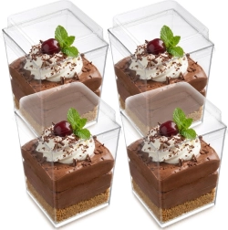 Coupelles pour desserts et amuse-bouches avec couvercles 160 ml, 4 pcs