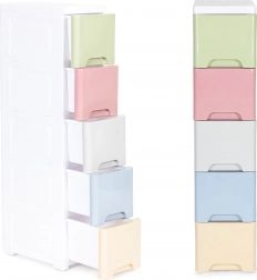 Étagère enfant avec 5 tiroirs coulissants sur roulettes ModernHome