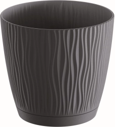 Pot Sandy avec soucoupe 14,9 cm anthracite