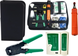 kit d’outils réseau 19‑en‑1 avec testeur et pince à sertir
