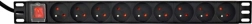 Bandeau d’alimentation rack PDU 9x FR 1U 16A avec câble 2 m