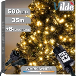 Vilde guirlande de Noël 500 LED, blanc chaud, 33,5 m, IP44, pour usage intérieur et extérieur