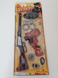 Coffret pour petit cow-boy – pistolet, menottes et colt