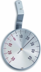Thermomètre de fenêtre rond en acier inoxydable 7,5 cm