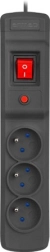 Multiprise parafoudre ARMAC M3, 1,5 m, noire, 3 prises