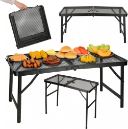 Table de camping pliante avec plateau en maille