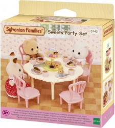 Sylvanian Families table, chaises et douceurs – service à thé pour figurines