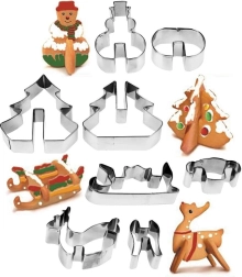 Emporte-pièces de Noël 3D en acier pour biscuits, 8 pcs